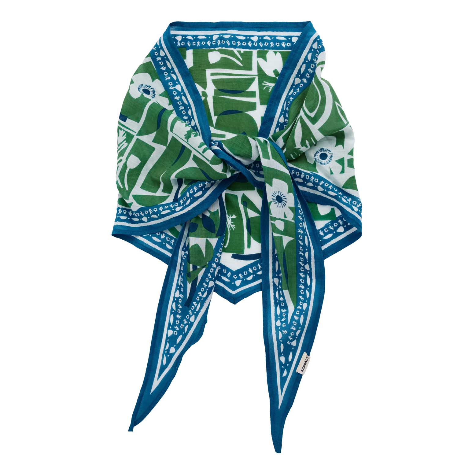 Seasalt Cornwall Posy Scarf - Flora Collage Border Hedgerow